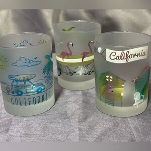 3 Culver California Frosted Lowball Tumbler.